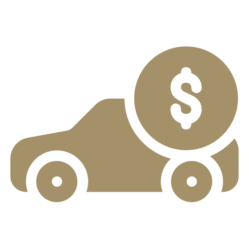 Automotive Repair & Tire Shop Oakville, ON - Sil’s Auto Care Centre A brown car icon with a large coin featuring a dollar sign on its roof, symbolising car finance or car loans—perfect for representing Car Repair Services Oakville ON or Car Repair Near Me—set against a light background. | Call Us Today At +1 (905) 823-2626