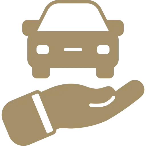 Automotive Repair & Tire Shop Oakville, ON - Sil’s Auto Care Centre A brown icon of an open hand facing upward with a car above it, symbolising Car Repair Services Oakville ON, insurance, or service. The light grey background enhances the theme of Automotive Repair Near Me. | Call Us Today At +1 (905) 823-2626